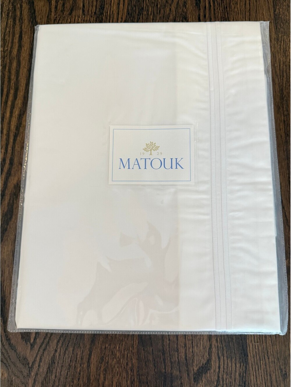 Matouk Sierra Hemstitch King Sham White Cotton Percale 350 TC NWT 21x36